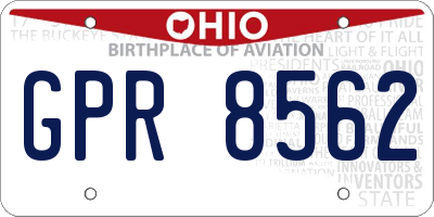OH license plate GPR8562