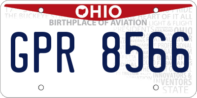 OH license plate GPR8566