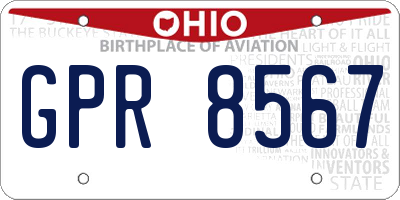 OH license plate GPR8567