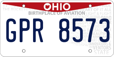 OH license plate GPR8573