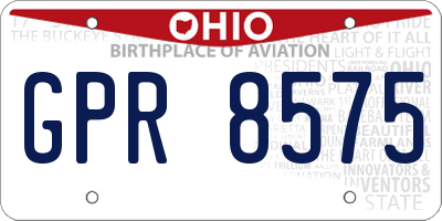 OH license plate GPR8575