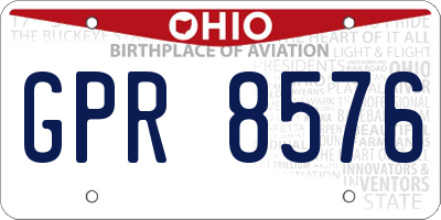 OH license plate GPR8576