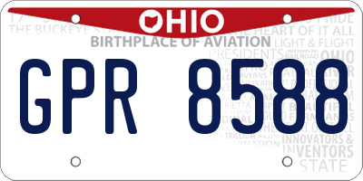 OH license plate GPR8588