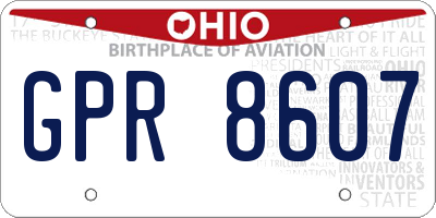 OH license plate GPR8607