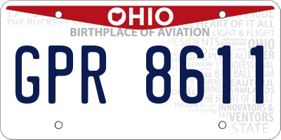 OH license plate GPR8611