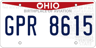 OH license plate GPR8615