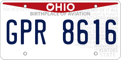 OH license plate GPR8616