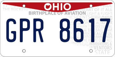 OH license plate GPR8617