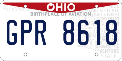 OH license plate GPR8618