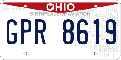 OH license plate GPR8619