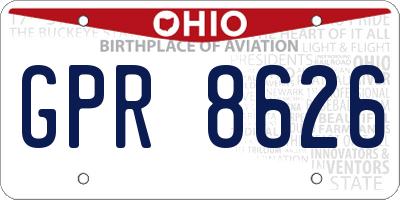 OH license plate GPR8626