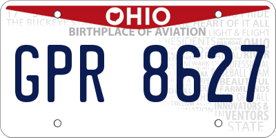 OH license plate GPR8627