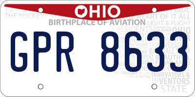 OH license plate GPR8633