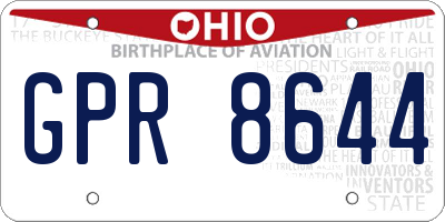 OH license plate GPR8644