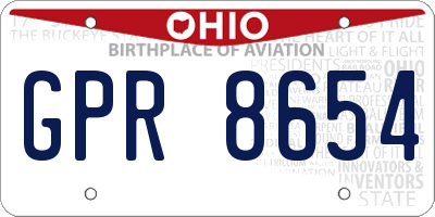 OH license plate GPR8654