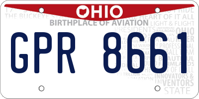 OH license plate GPR8661