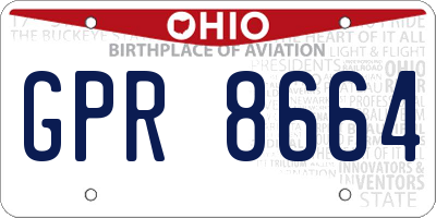 OH license plate GPR8664