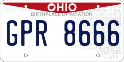 OH license plate GPR8666