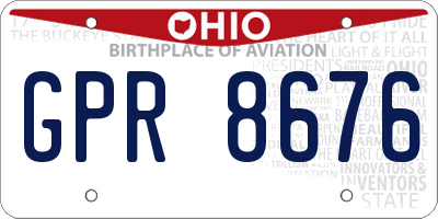 OH license plate GPR8676