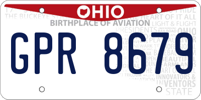 OH license plate GPR8679