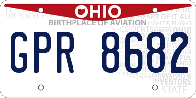 OH license plate GPR8682