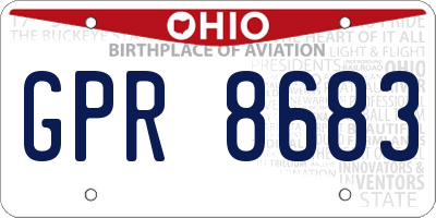 OH license plate GPR8683