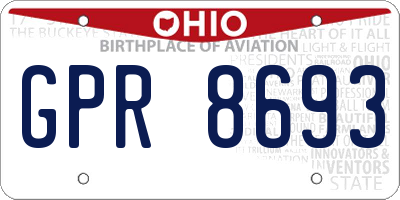 OH license plate GPR8693