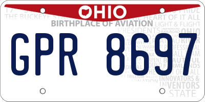OH license plate GPR8697