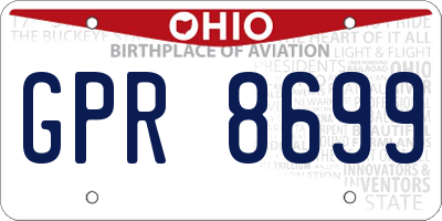 OH license plate GPR8699