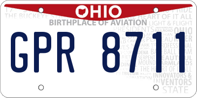 OH license plate GPR8711