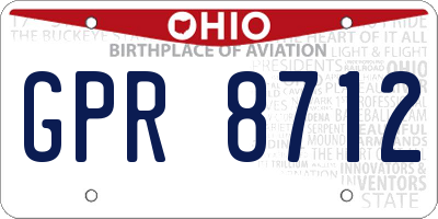 OH license plate GPR8712