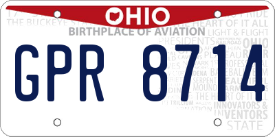 OH license plate GPR8714