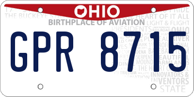 OH license plate GPR8715