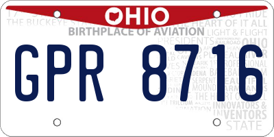 OH license plate GPR8716