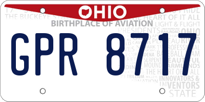 OH license plate GPR8717