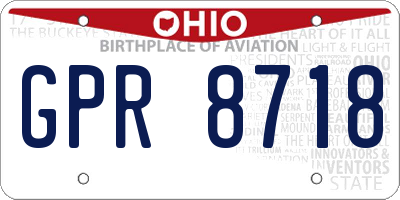 OH license plate GPR8718