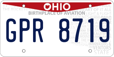 OH license plate GPR8719