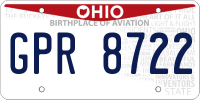 OH license plate GPR8722