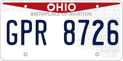 OH license plate GPR8726
