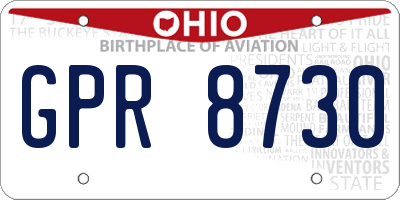 OH license plate GPR8730