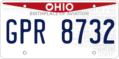 OH license plate GPR8732
