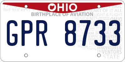 OH license plate GPR8733