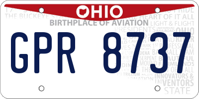 OH license plate GPR8737