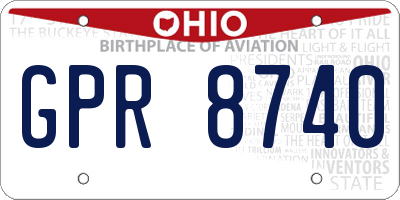 OH license plate GPR8740