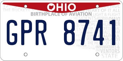 OH license plate GPR8741