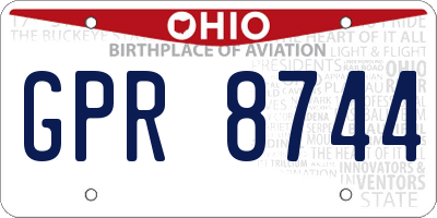 OH license plate GPR8744