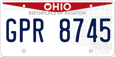 OH license plate GPR8745