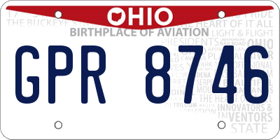 OH license plate GPR8746