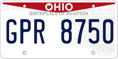 OH license plate GPR8750