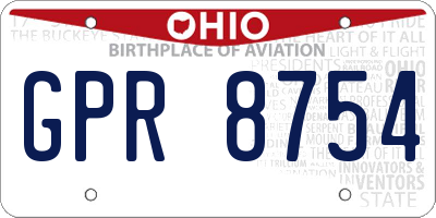 OH license plate GPR8754